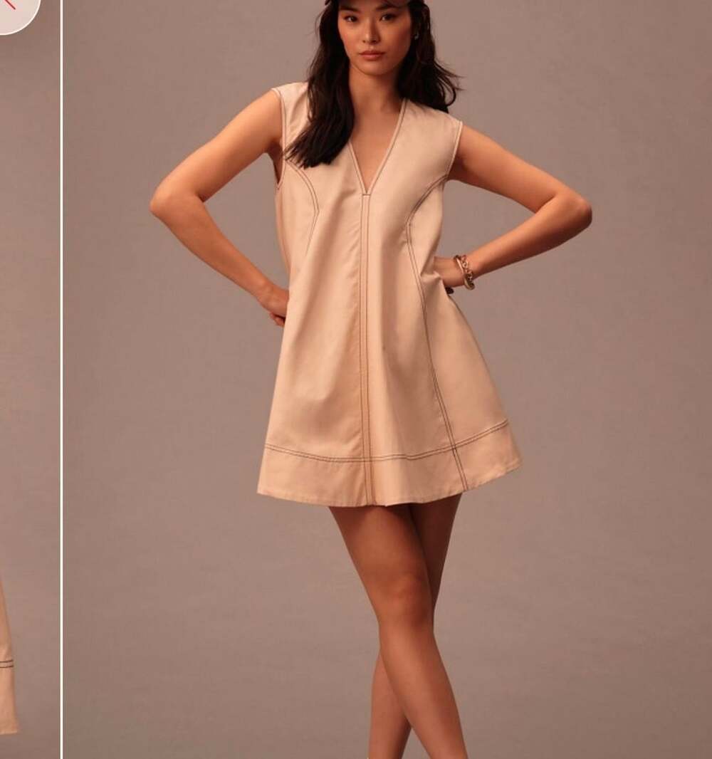 Maeve V-Neck Cutout Mini  A-line Zip Swing Dress MP
